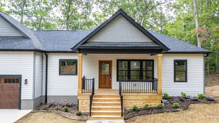 Front porch of the Raven's Ridge custom home in Mt. Gilead, NC